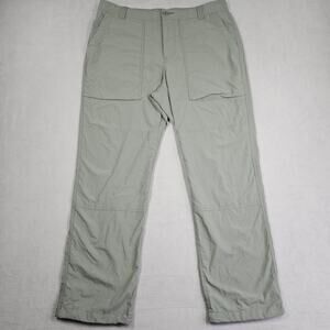 REI Co-op Pants Mens 36x30 Green Nylon Hiking Outdoors Elastic Waist Pockets